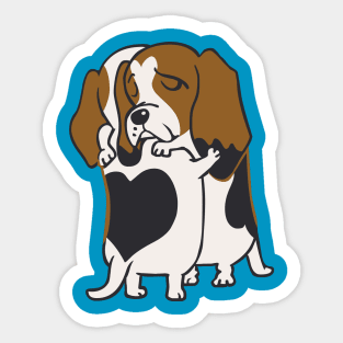 Basset Hound Hugs Sticker